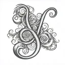 Cursive B tattoo design idea