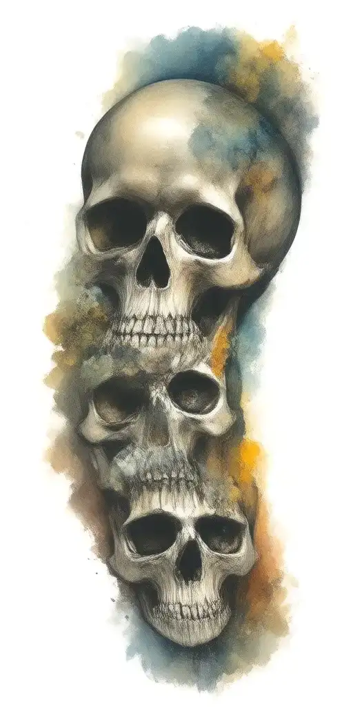 add galaxies to skull eye sockets tattoo design idea