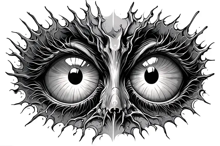 EYES OF A MANTIS RIPPING THROUGH SKIN  tattoo design idea