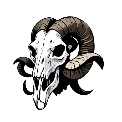 ram skull tattoo design idea