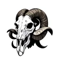 ram skull tattoo design idea