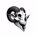 ram skull tattoo design idea