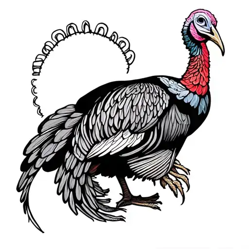 turkey track forming tattoo design idea