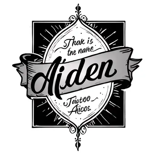 the name aiden with a bible verse tattoo design idea