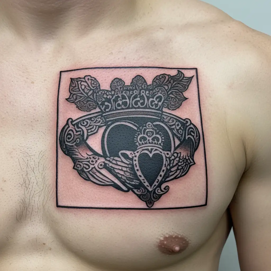 claddagh ring tattoo design idea