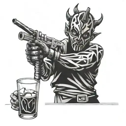 darth maul at the bar tattoo design idea