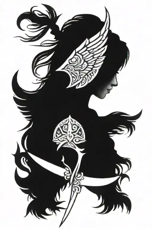Nordic Valkyrie tattoo design idea