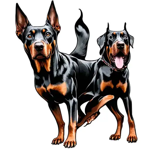 3 Headed Doberman tattoo design idea