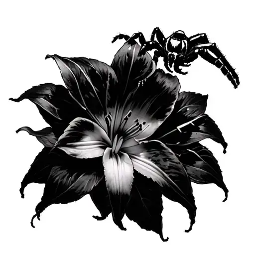 Tokyo Ghoul centipede, spider lily flower, stitches from Suzuya tattoo design idea