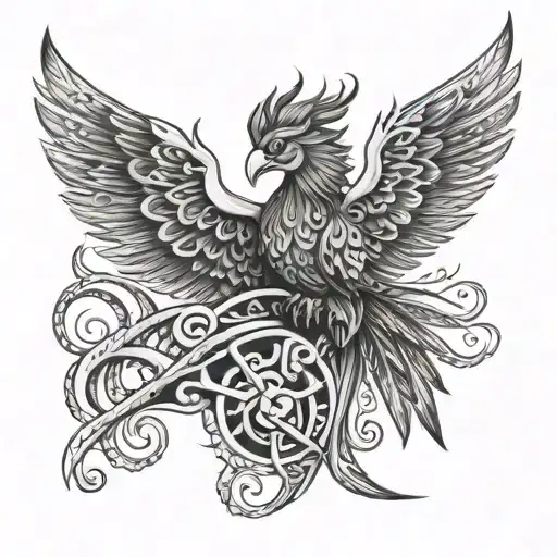 BLADE, PHOENIX + MAORI WARRIOR tattoo design idea