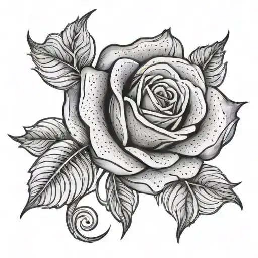 magic rose tattoo design idea