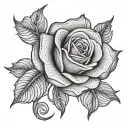 magic rose tattoo design idea