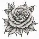 magic rose tattoo design idea