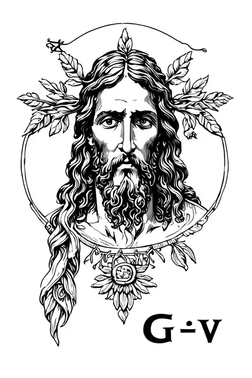 "G>^v" Crust of Jesus Christ tattoo design idea