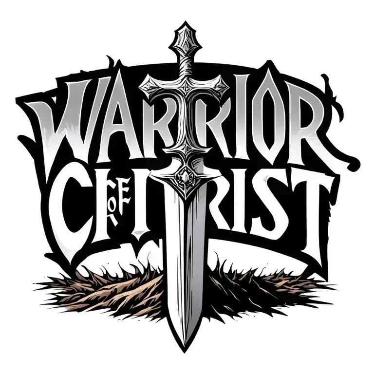 "Warrior of Christ" A sword sticking out of the ground resembling a cross.  tattoo design idea