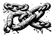 chain with one crumbling link tattoo design idea