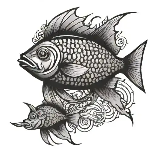 christian fish tattoo design idea