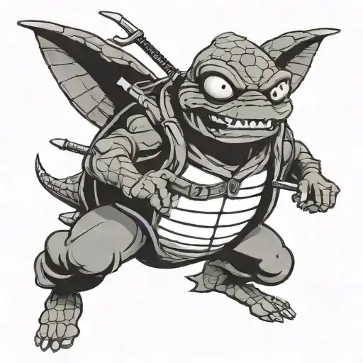 courage the cowardly dog donatello ninja turtle tattoo design idea