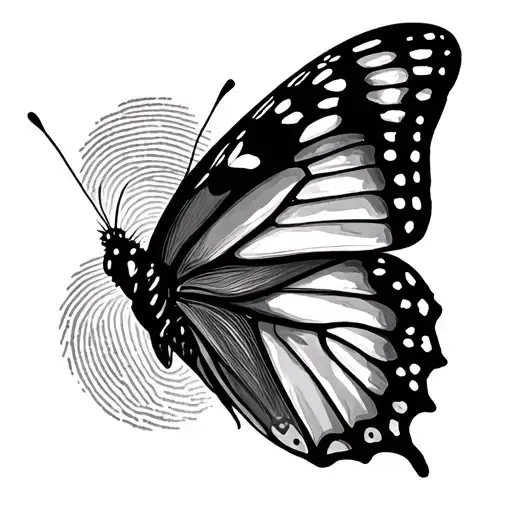 Butterfly Fingerprint tattoo design idea