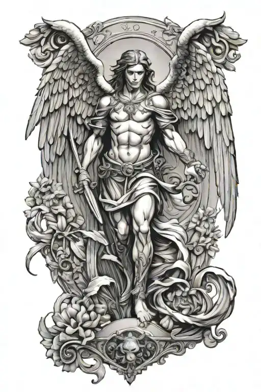 arch angel michael tattoo design idea