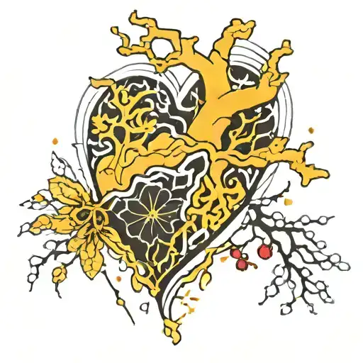 kintsugi heart tattoo design idea