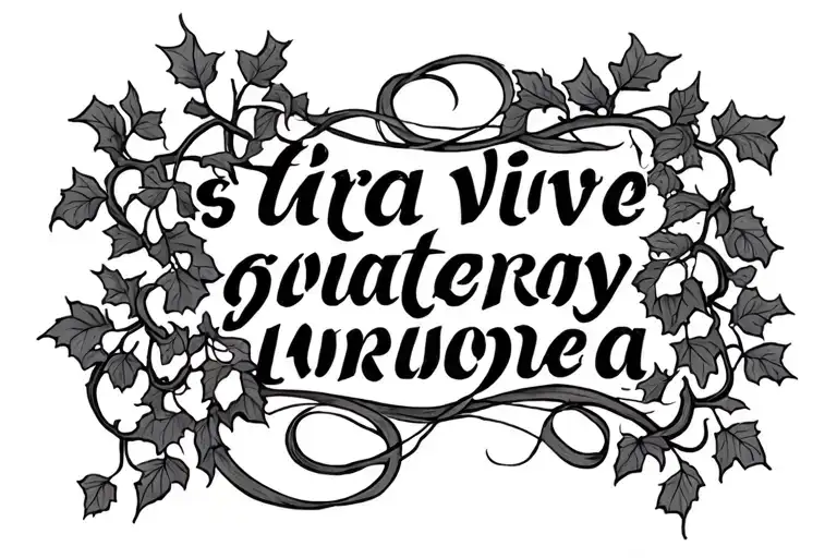 ivy vine intertwined text tattoo tattoo design idea