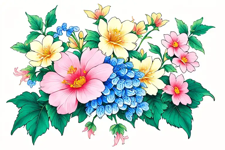 hyssop flower made tattoo design idea