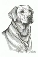 Labrador named Guinness minimalist tattoo design idea