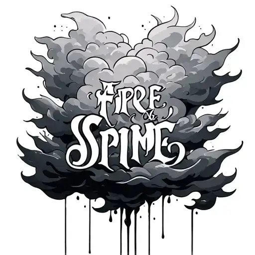 Fire and Rain Cloud with the name tattoo design idea