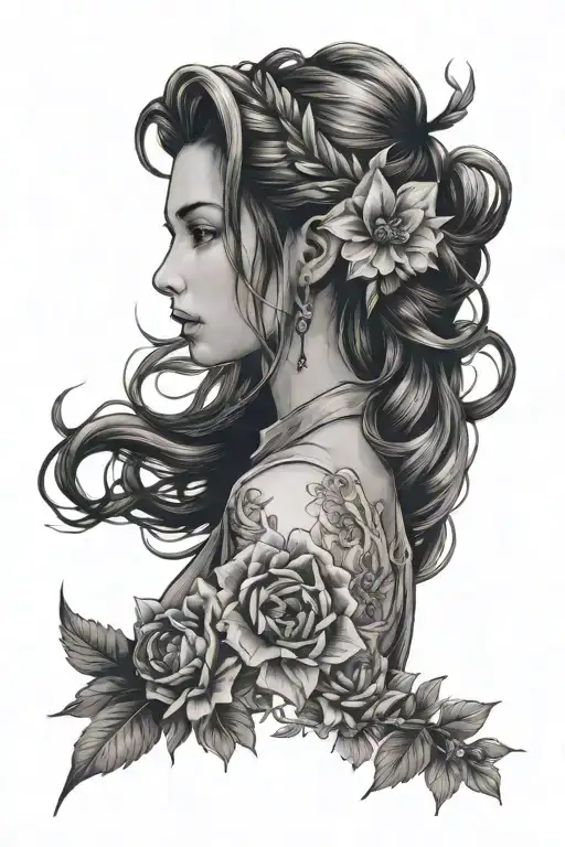 aerith Gainsborough flower tattoo design idea