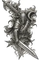 Warrior flame swords And Between tattoo design idea