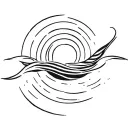 sunrise over ocean with a spiral merging tattoo design idea