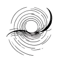 sunrise over ocean with a spiral merging tattoo design idea