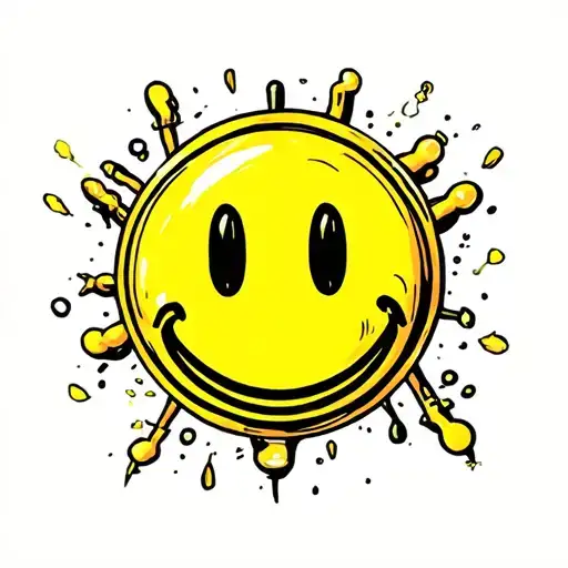 smiley face acid house tattoo design idea