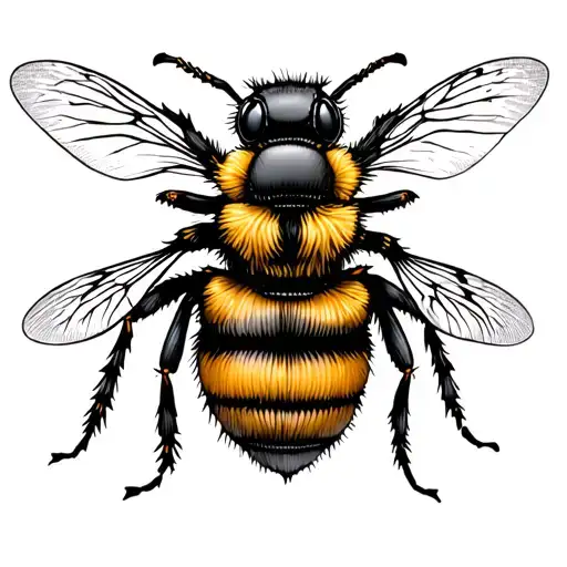 bumble bee made out of seashells tattoo design idea
