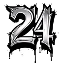Roman numeral 24 graffiti style tattoo design tattoo design idea
