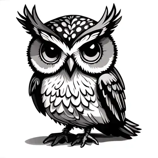 Cute Owl tattoo design idea