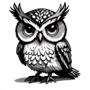 Cute Owl tattoo design idea
