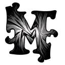 puzzle piece letter M T tattoo design idea