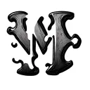 puzzle piece letter M T tattoo design idea