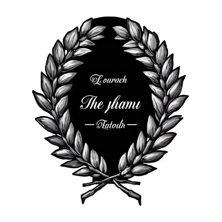 Laurel wreath with the name White tattoo design idea