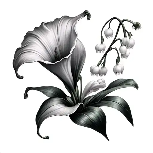 calla lily, lily of the valley  tattoo design idea