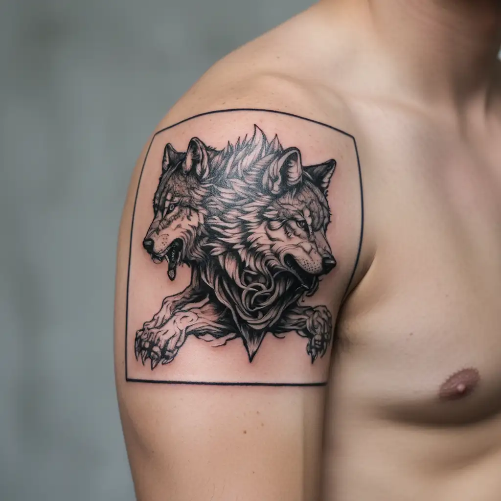 wolf, loneliness, betrayal, disappointment in people, loss of meaning in life, loss of direction in life, anger tattoo design idea