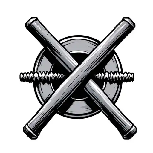 bent barbell tattoo design idea