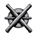 bent barbell tattoo design idea