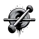 bent barbell tattoo design idea