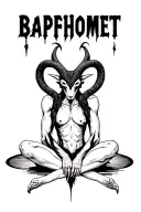 Baphomet sitting tattoo design idea