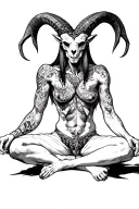 Baphomet sitting tattoo design idea