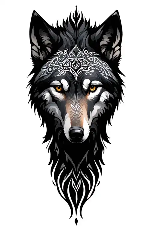 Mandala Wolf tattoo design idea