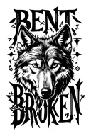"Bent, Not Broken" Irish Wolf tattoo design idea